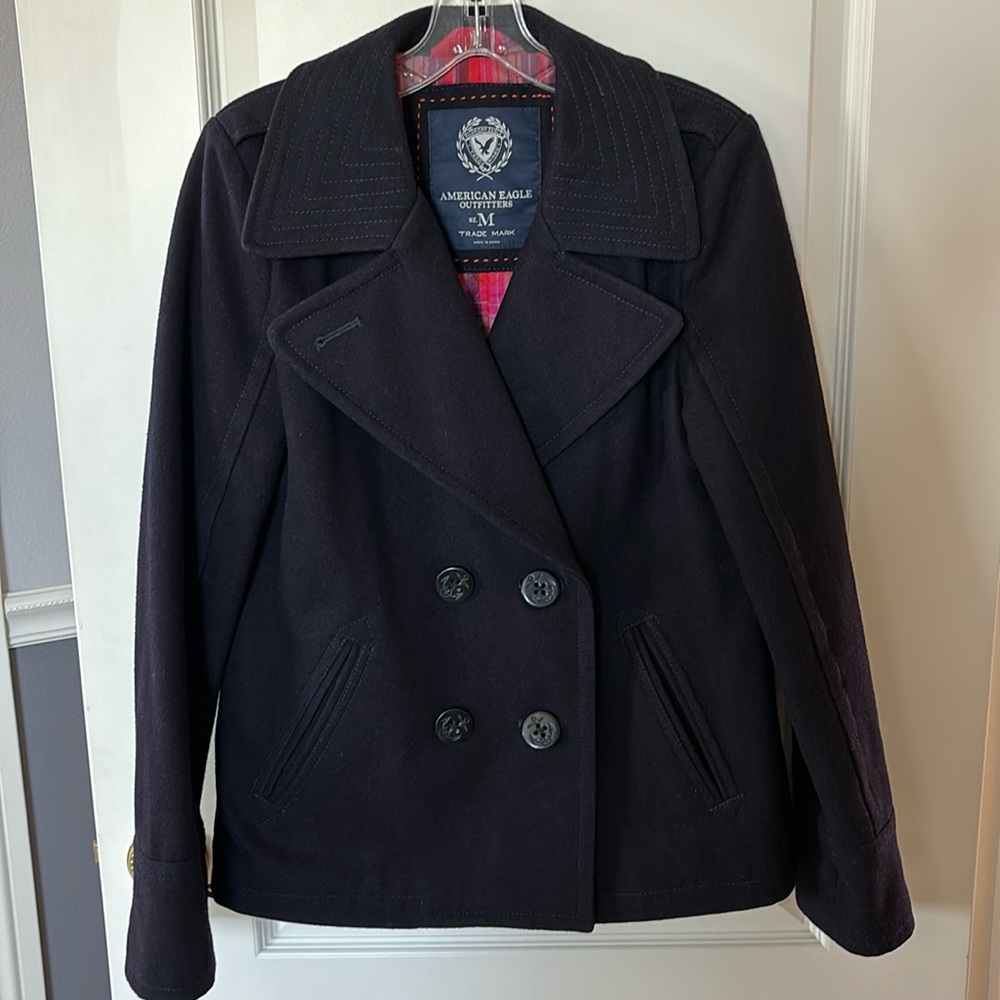 American Eagle Wool Blend Navy Peacoat